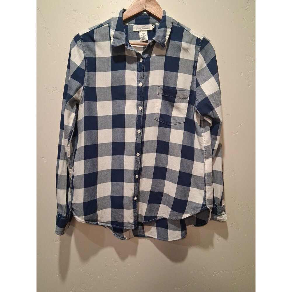 L.O.G.G H&M Top Womens Size 8 Plaid Flannel Button up Long Sleeve Cowboy Western